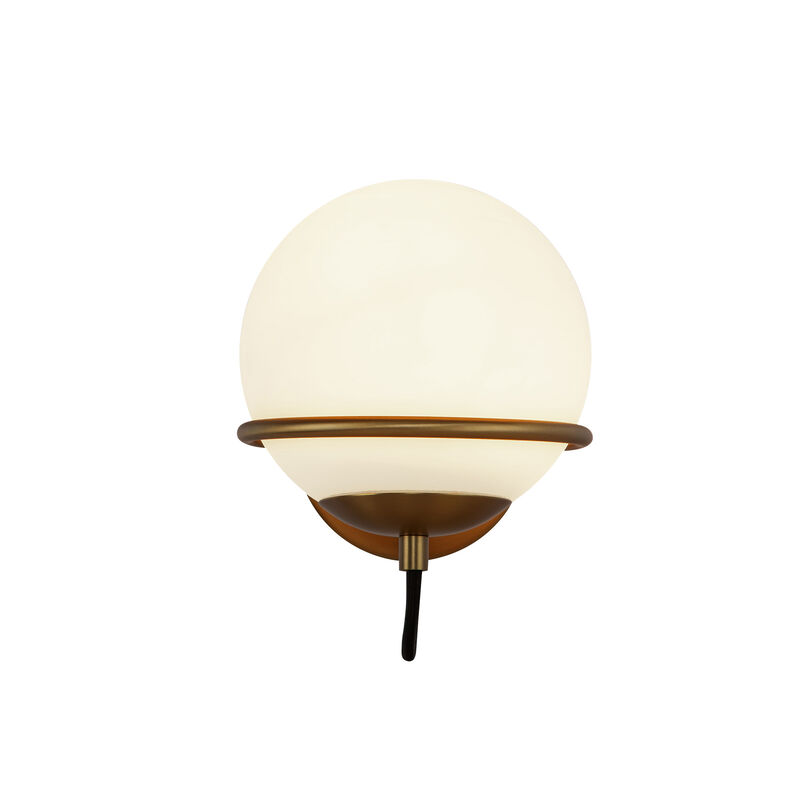 Alba 7-in Aged Brass/Opal Glass 1 Light Damp-Rated Wall/Vanity Light image number 3