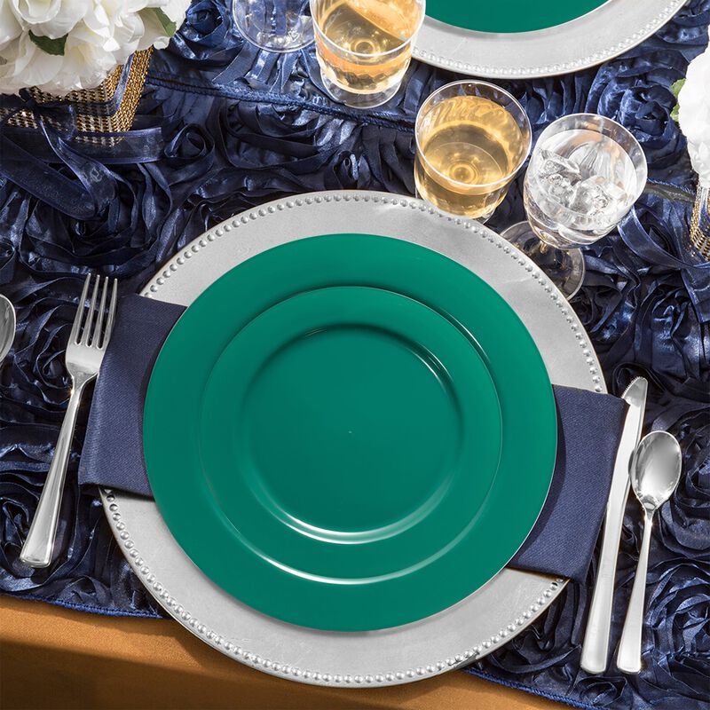Solid Green Holiday Round Plastic Wedding Value Set (60 Sets) image number 1