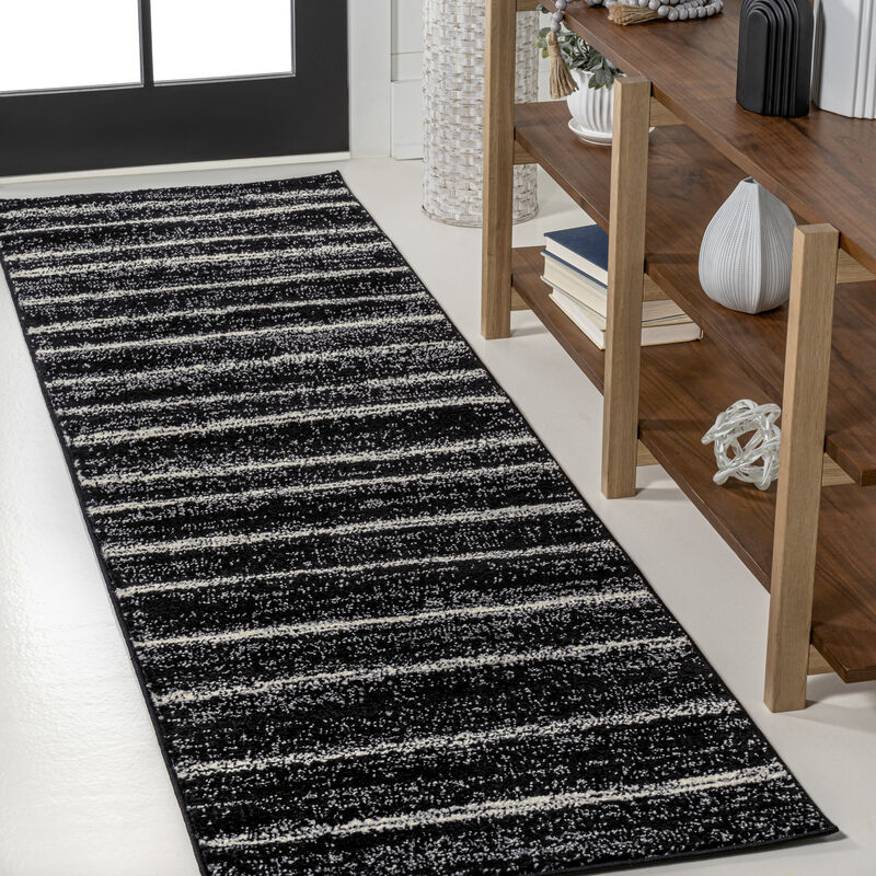Williamsburg Minimalist Stripe Cream/Black 8 ft. x 10 ft. Area Rug