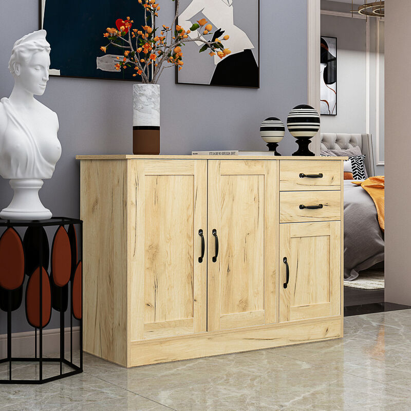 Streamdale Modern Wood Buffet with Doors, Storage, and Drawers