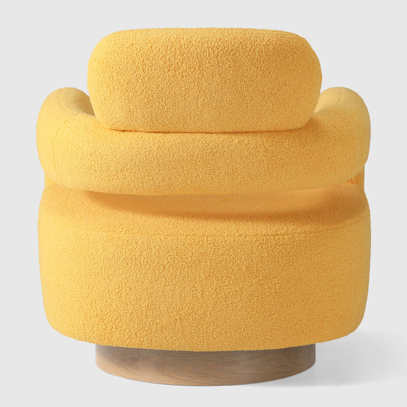 WestinTrends Mid-Century Modern Sherpa Swivel Barrel Accent Chair