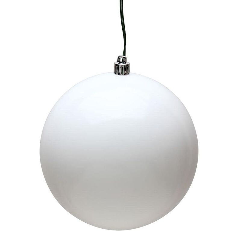 Vickerman 482933-4" White Candy Ball Christmas Tree Ornament (6 pack) (N591011DCV) image number 0
