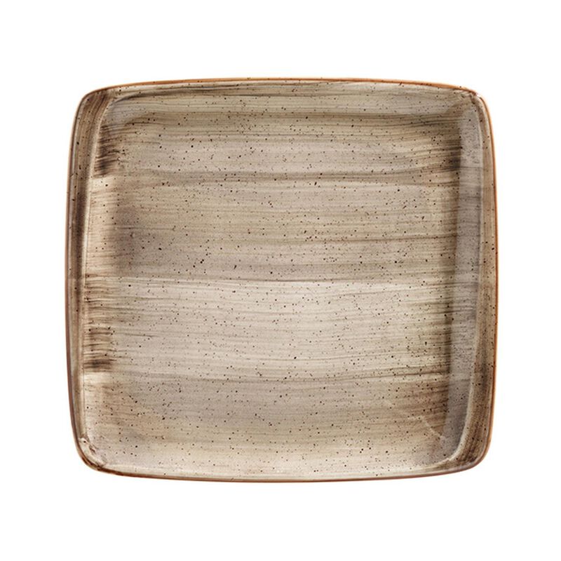 Terrain 8.5" x 8" Square Brown Porcelain Plate (Set of 2)
