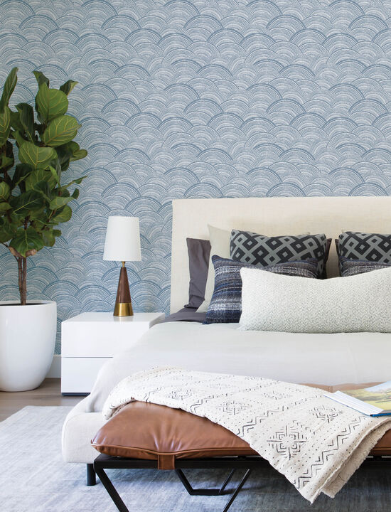 Encircle Indigo Geometric Wallpaper (Set of 2)