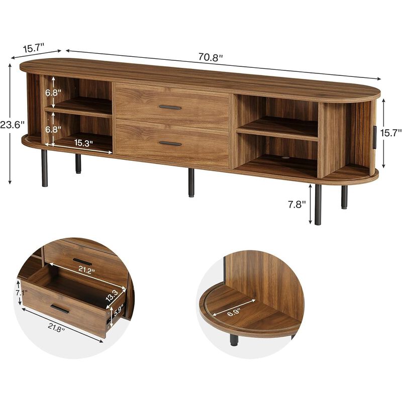 Tribesigns 70" TV Stand Media Console with Storage image number 4