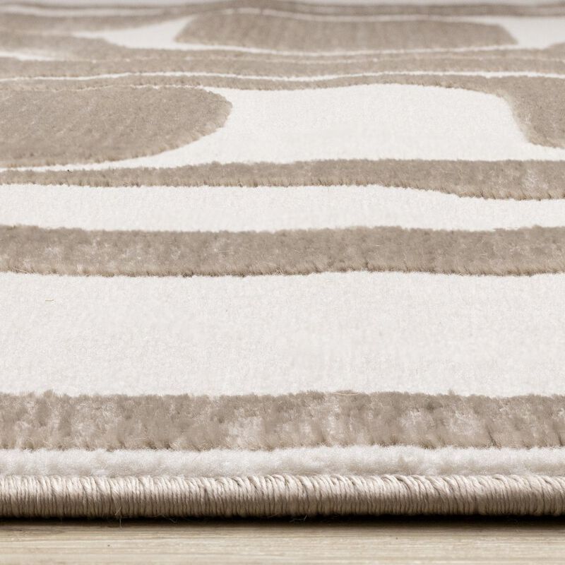 Novelle Home Logan Brown Cream Soft Abstract Modern Area Rug, 5'3 X 7'7 image number 6