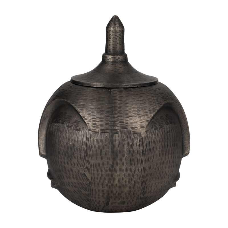 Metal 13" Face Jar With Lid image number 2