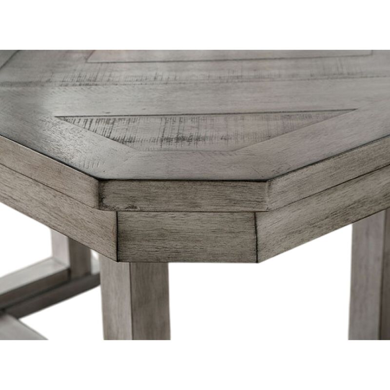 Lais 7pc Dining Table Set with 6 Ladderback Chairs, Rustic Gray image number 3