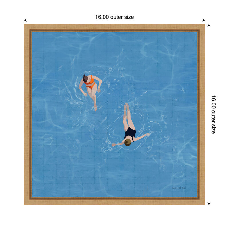 Pool Fun I by Danhui Nai Framed Canvas Wall Art image number 2