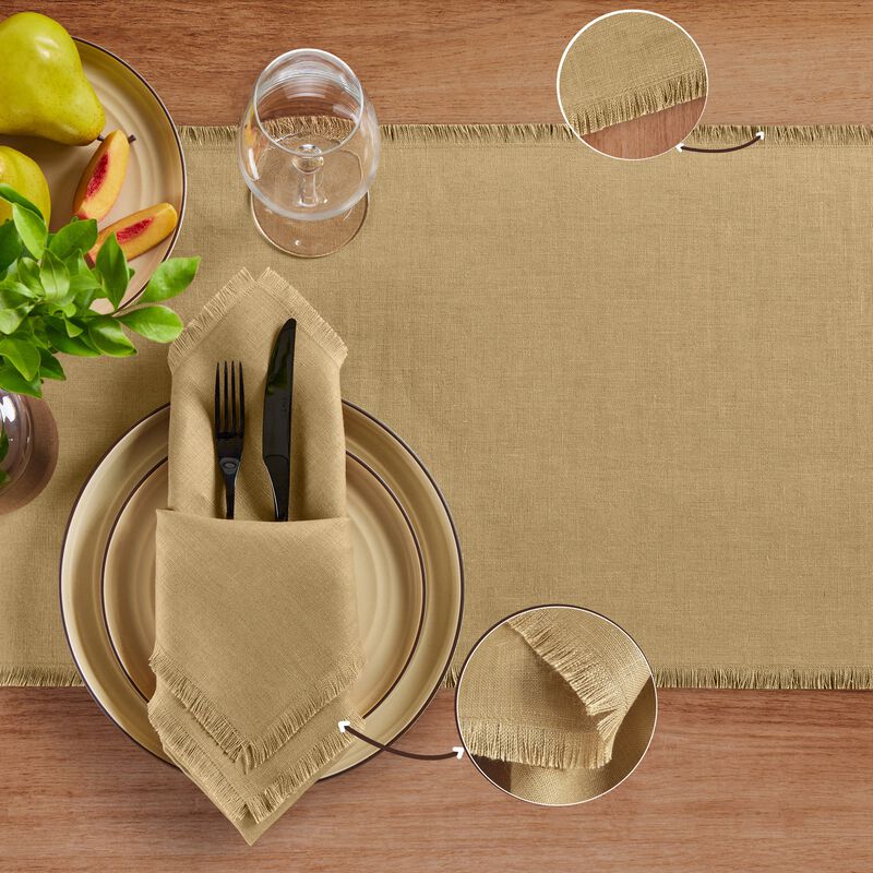 Christmas Linen Table Runner - Fringe, Solino Home