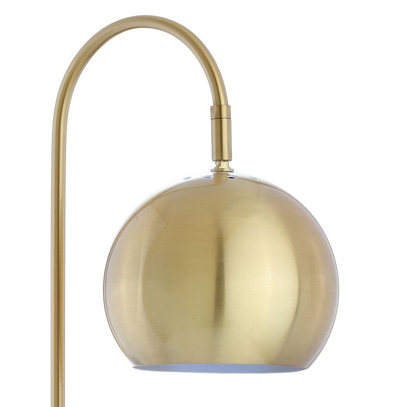 Stephen 23.5" Metal/Marble LED Table Lamp, Brass Gold/White