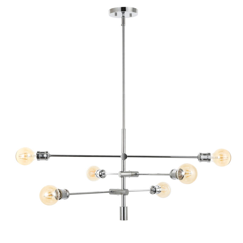 Ikon Mid-Century Modern Arm-Adjustable Iron Linear LED Pendant image number 8