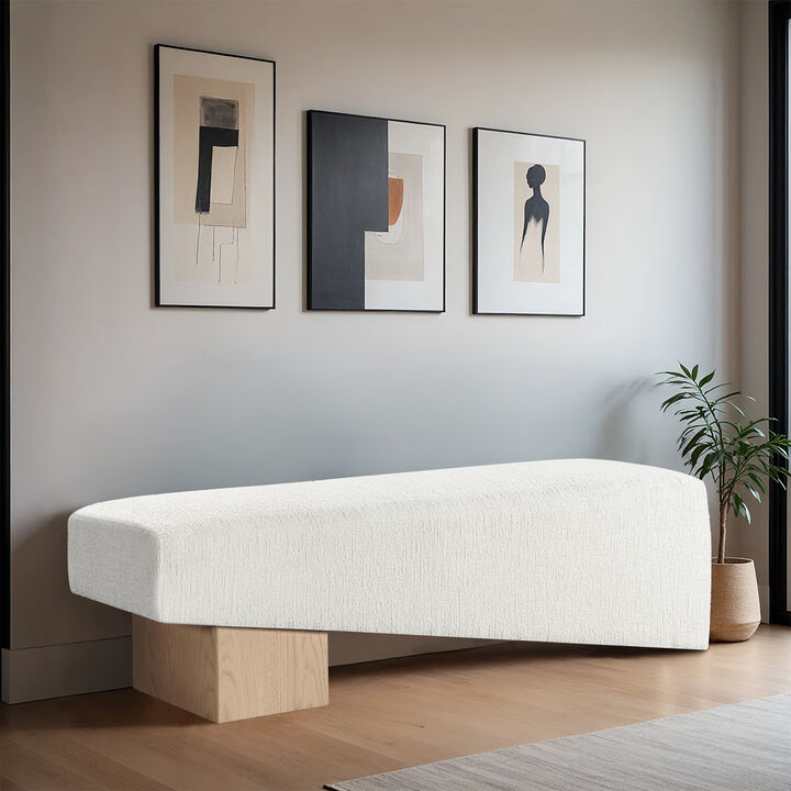 Meridian Furniture Alora Cream Fabric Bench