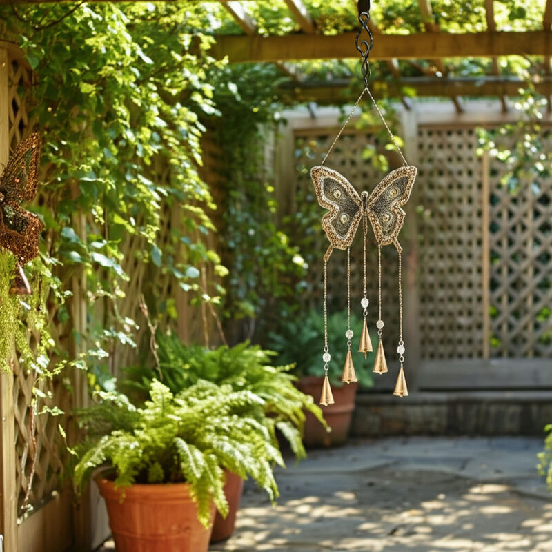 Gold Mosaic Butterfly Chime