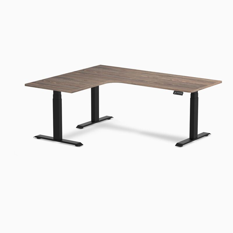 Desky L-Shape Curved Laminate Sit Stand Desk image number 0