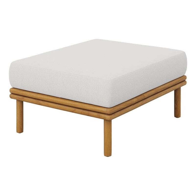 Modway Wren Teak Wood Outdoor Ottoman in Natural Sail image number 0