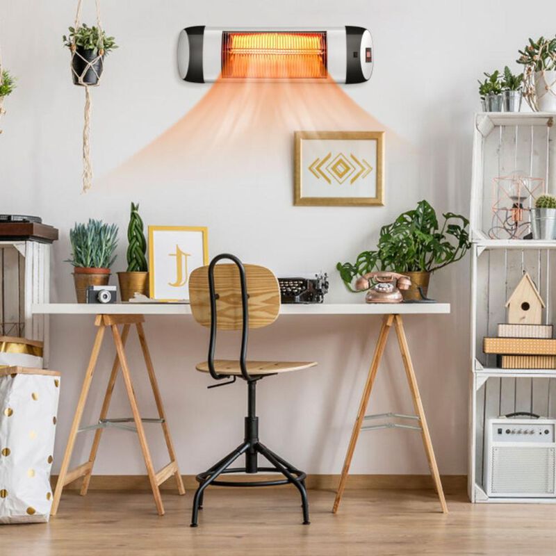 Hivvago 1500W Wall-Mounted Electric Heater Patio Infrared Heater with Remote Control