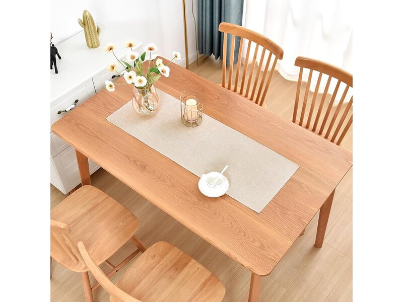 Farmhouse Rustic Faux Linen Water-Resistant Table Runner for Dining & Home Decor image number 1