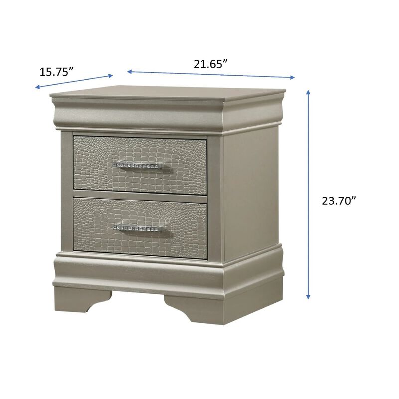 Streamdale Champagne Diamond-Tuft Nightstand image number 6