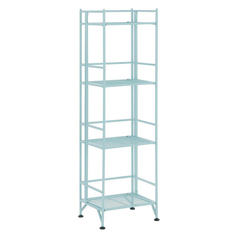Convenience Concepts Xtra Storage 4 Tier Folding Metal Shelf Sea Foam