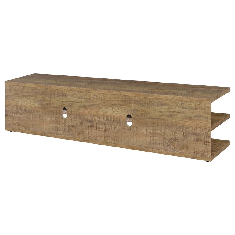 Carie TV Stand Media Console, 2-Tier Open Shelves, Wood image number 6