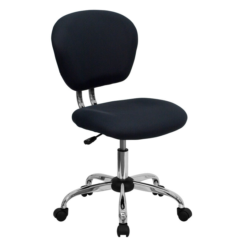 Beverly Mid-Back Gray Mesh Padded Swivel Task Office Chair with Chrome Base image number 0