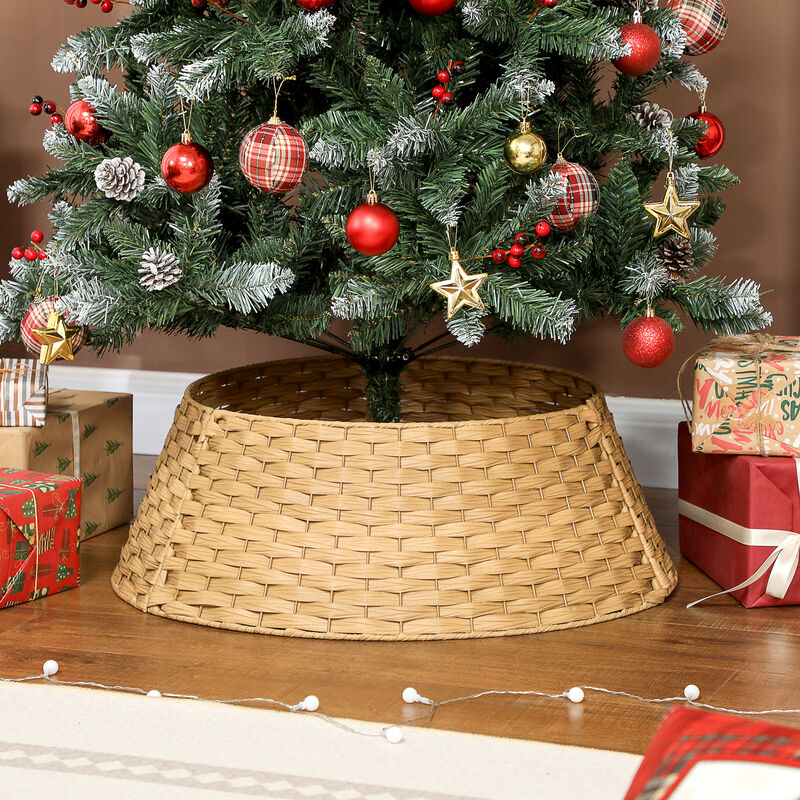 BreeBe 27 Inch Christmas Tree Collar Skirt Plastic Woven Base Cover image number 1