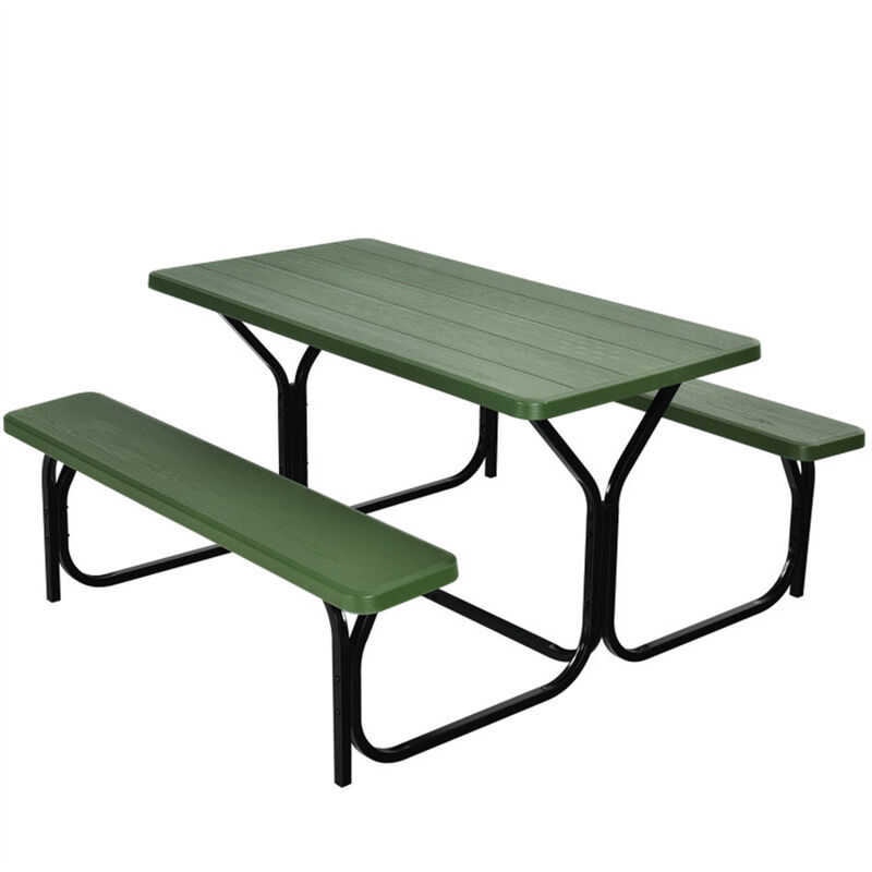 Heavy-Duty Picnic Table Bench Set for Garden Park and Deck