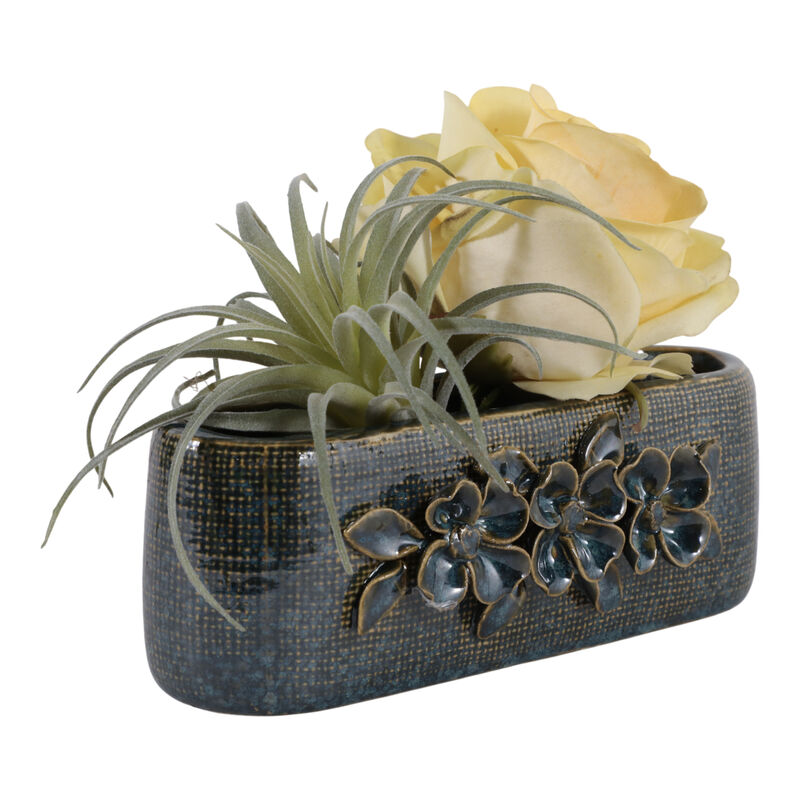 8x3" Floral Applique Planter image number 1