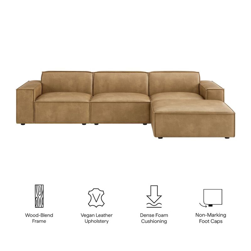 Restore 4-Piece Vegan Leather Modular Sofa Set with Ottoman image number 1
