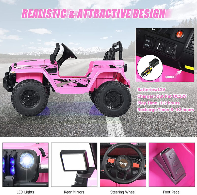Kids 12V Electric Ride On Car with Remote Control for Outdoor Play image number 3