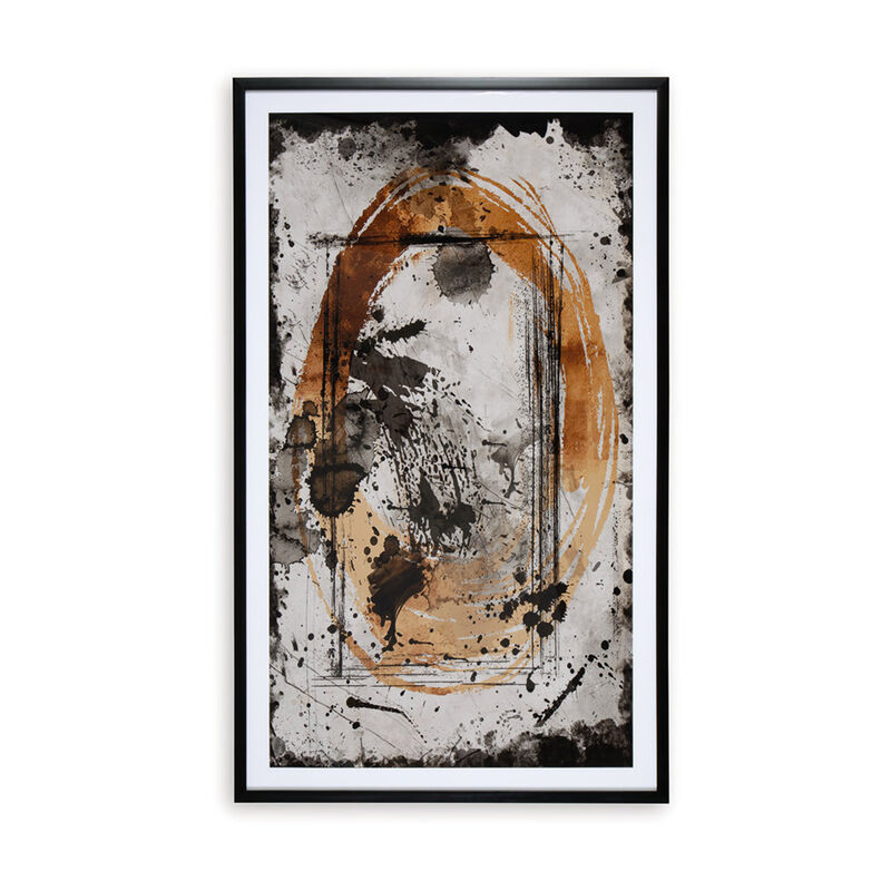 37 x 63 Inch Wall Art Decor, Framed Acrylic, Modern Abstract Black, Brown image number 3