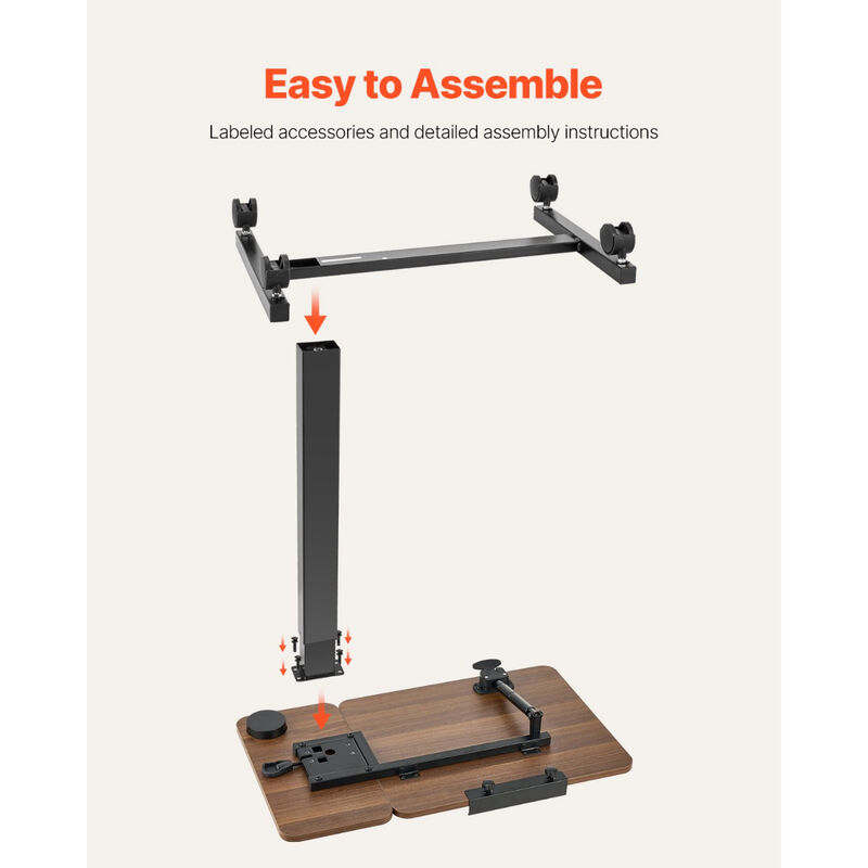 Height & Angle Adjustable Laptop Table &ndash; Flip Desktop Rolling Desk for Home or Office image number 4