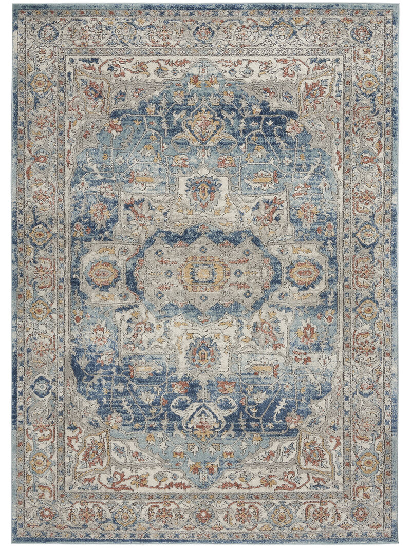 Quarry QUA11 Ivory/Blue 5'3" x 7'3" Rug image number 0