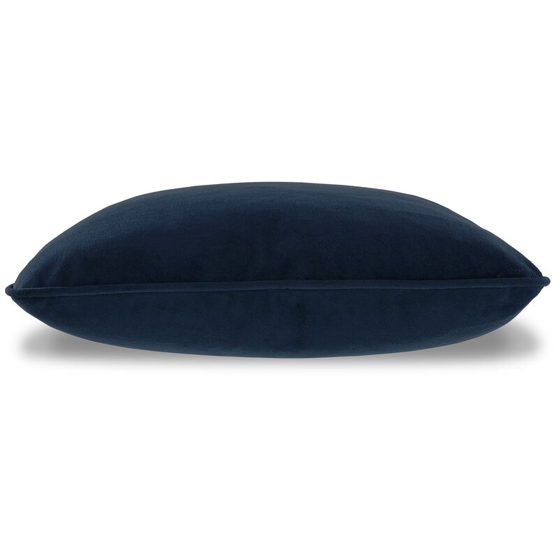 Wali Square Accent Throw Pillow, 20 Inch, Feather Fill, Blue Polyester - Benzara