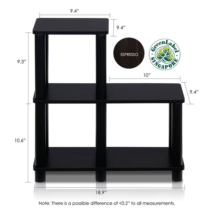 FurinnoFurinno Turn-N-Tube Accent Decorative Shelf, Espresso/Black