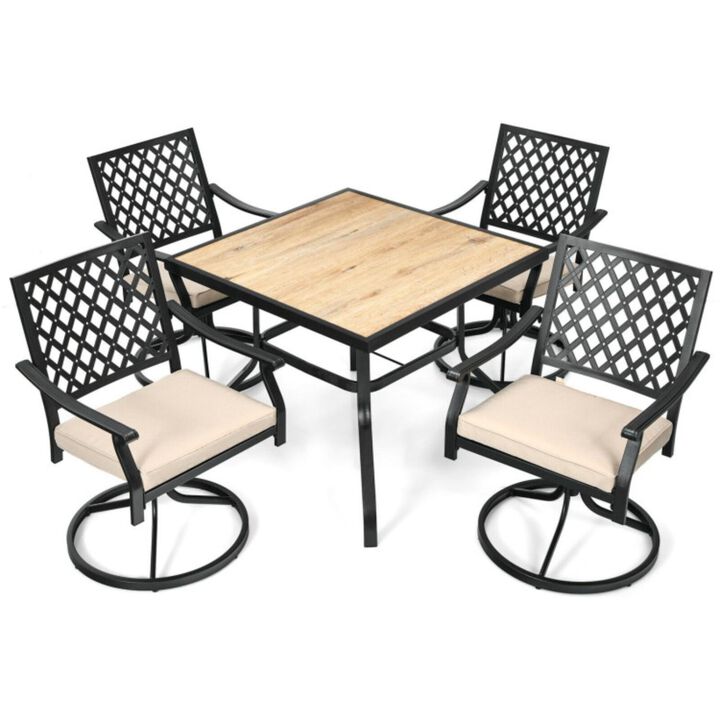 Hivvago 5-Piece Outdoor Patio Dining Set with Soft Cushions