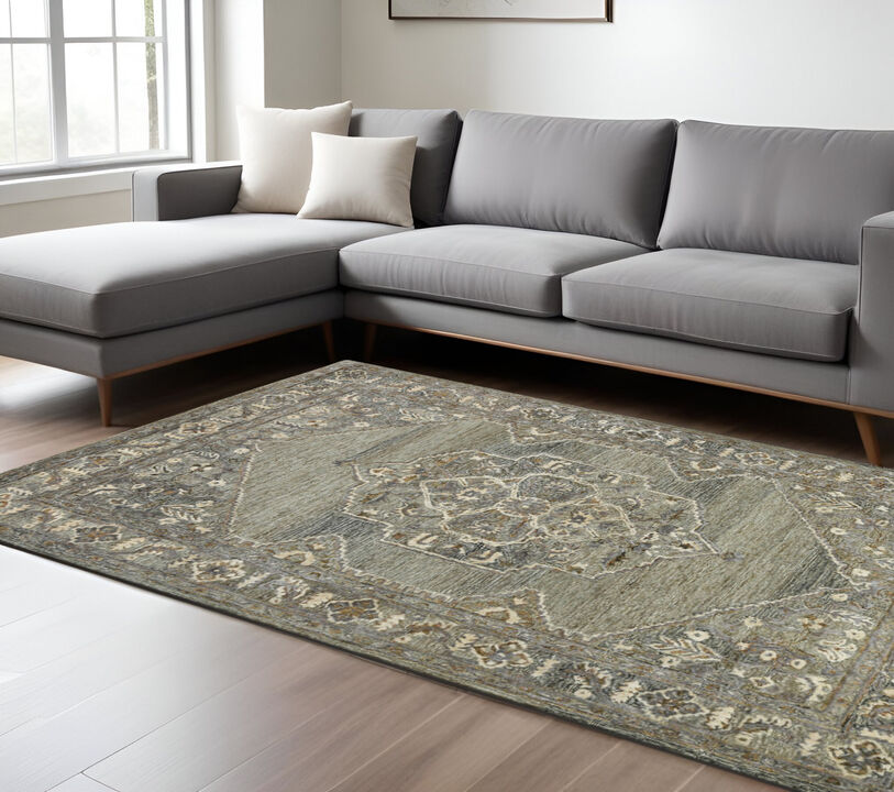 HomeRoots Oriental Hand Woven Area Rug With Fringe