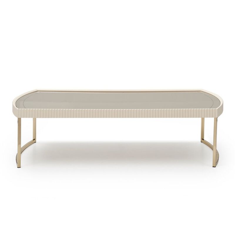 Michael Amini Lisbon Cocktail Table - Silken Matte Cream image number 0
