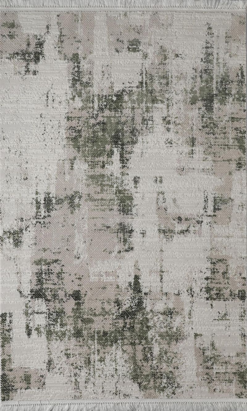 HomeRoots Abstract Distressed Area Rug With Fringe image number 0