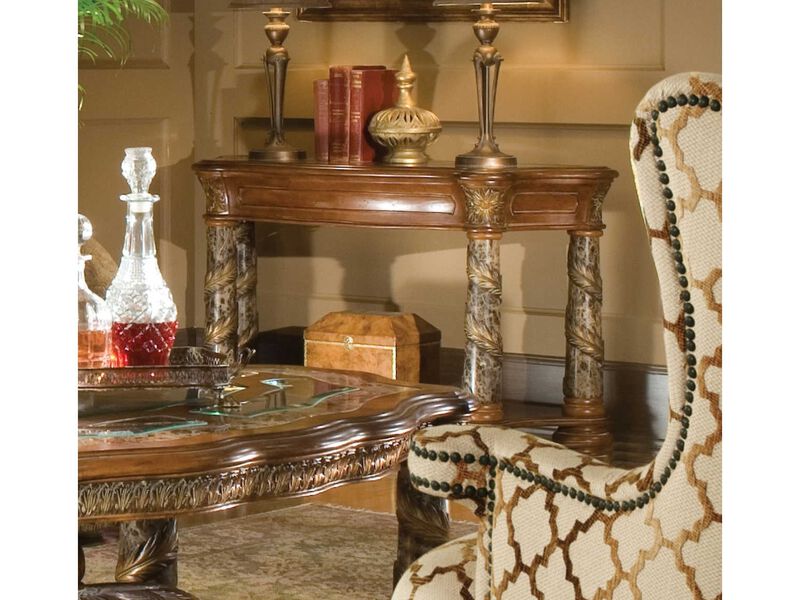 Michael Amini Villa Valencia Sofa Table - Classic Chestnut