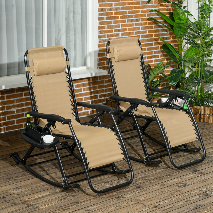 Hivvago 2-Pack Foldable Zero Gravity Rocking Chairs