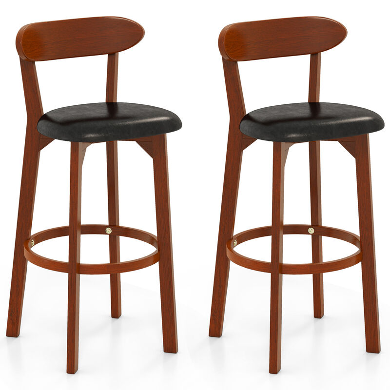 Set of 2 Modern Armless Upholstered Cushioned Island Dining Chairs for Kitchen