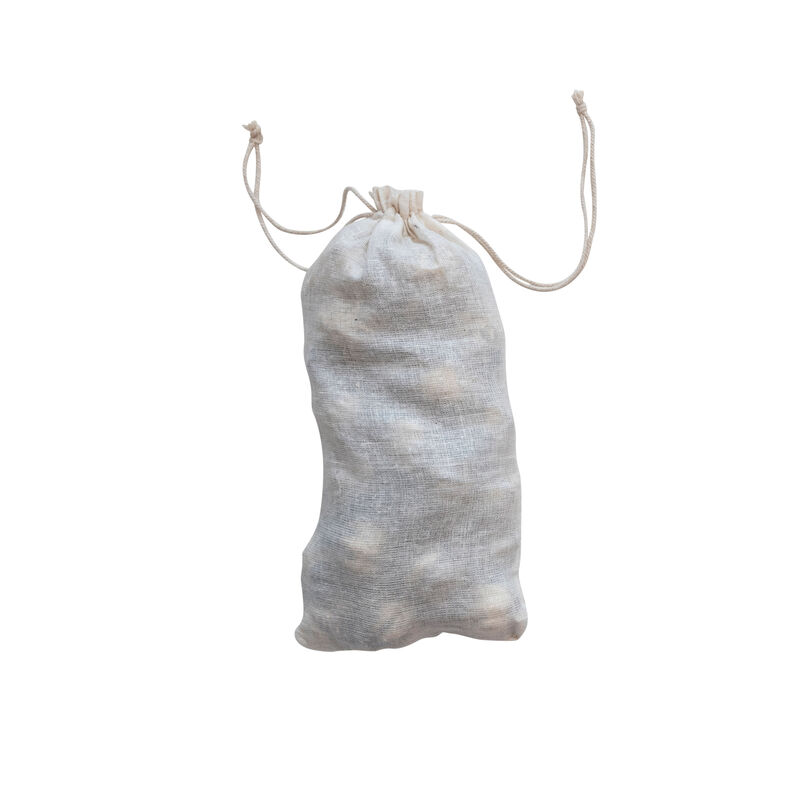 Embossed Mercury Glass Ornaments in Muslin Bag, Antique Silver Finish, Set of 36 image number 0
