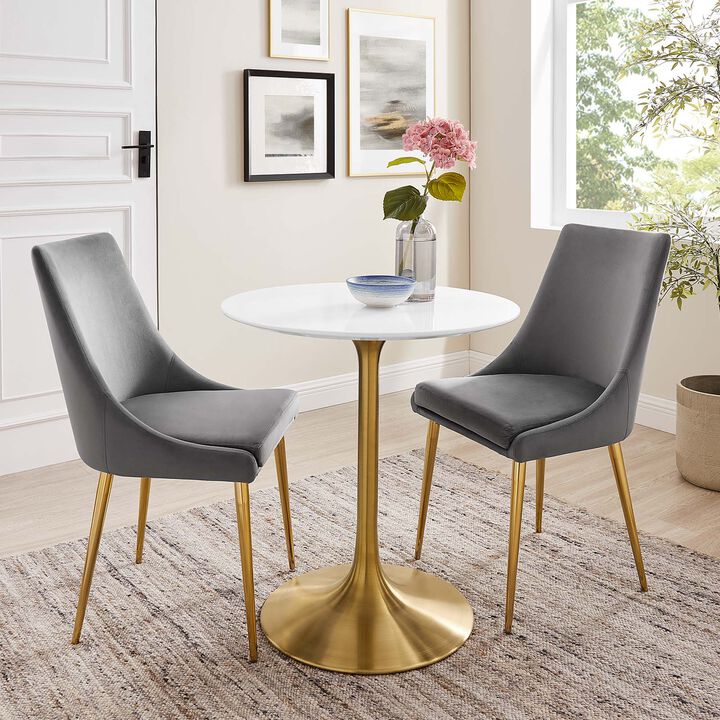 Modway - Lippa 28" Round Wood Dining Table Gold White