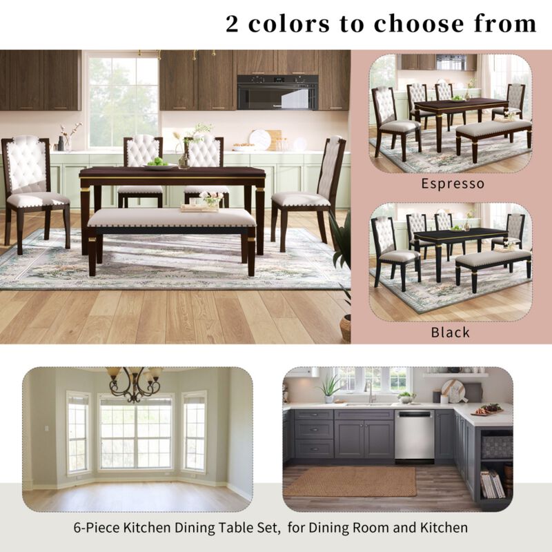 Swebax Classic Modern 6‑Piece Dining Table Set image number 5