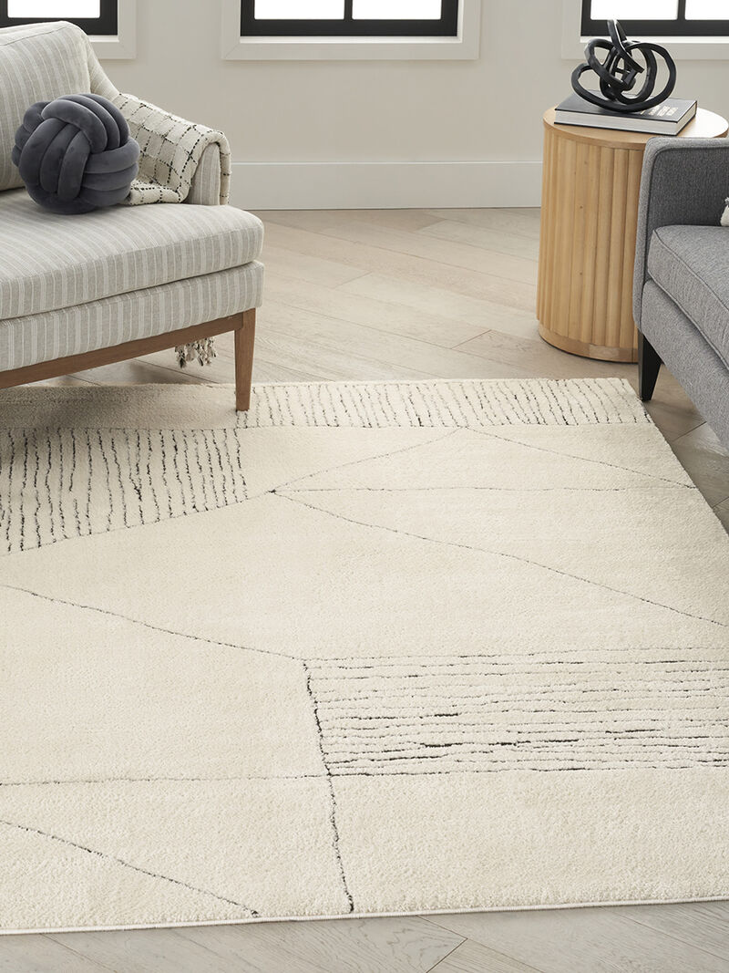 Modern Comfort MNC02 Ivory/Black 5'3" x 7' Rug image number 5