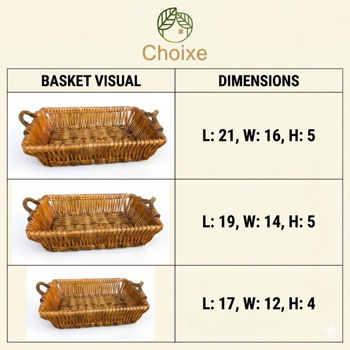 Woven Willow Home Organization Baskets &ndash; Set of 3