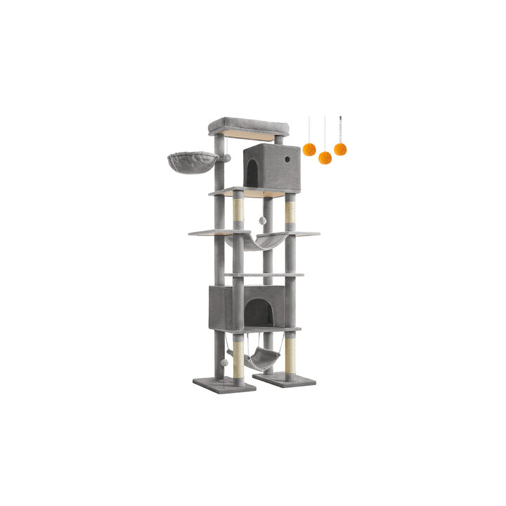 Extra-Tall Cat Tree for Indoor Cats – 79.1 Inch Multi-Tier Tower with Plush Beds, Condos, and Sisal Posts