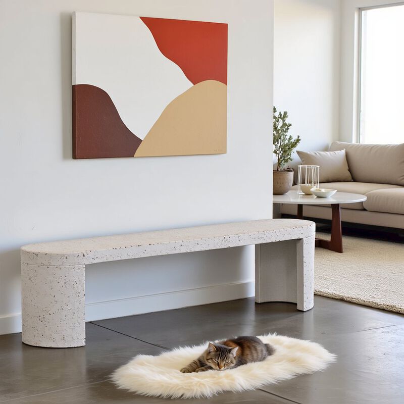 Starlight Canyon Home Gray Indoor and Outdoor Bench, Solid Greystone Entryway Bench image number 7